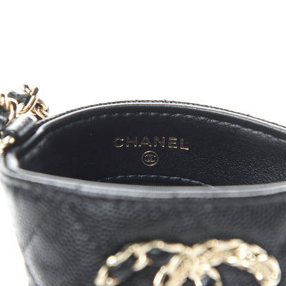 Chanel Caviar Quilted French New Wave Phone Holder With Chain Black 6 of 12