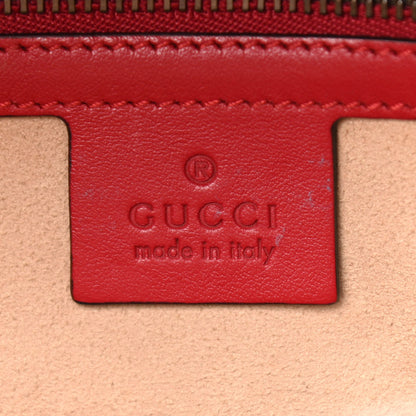 Gucci Calfskin Matelasse Sylvie Web Small GG Marmont Top Handle Shoulder Bag Hibiscus Red 6 of 11