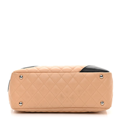 Chanel Calfskin Quilted Large Cambon Bowler Beige Black 12 of 12