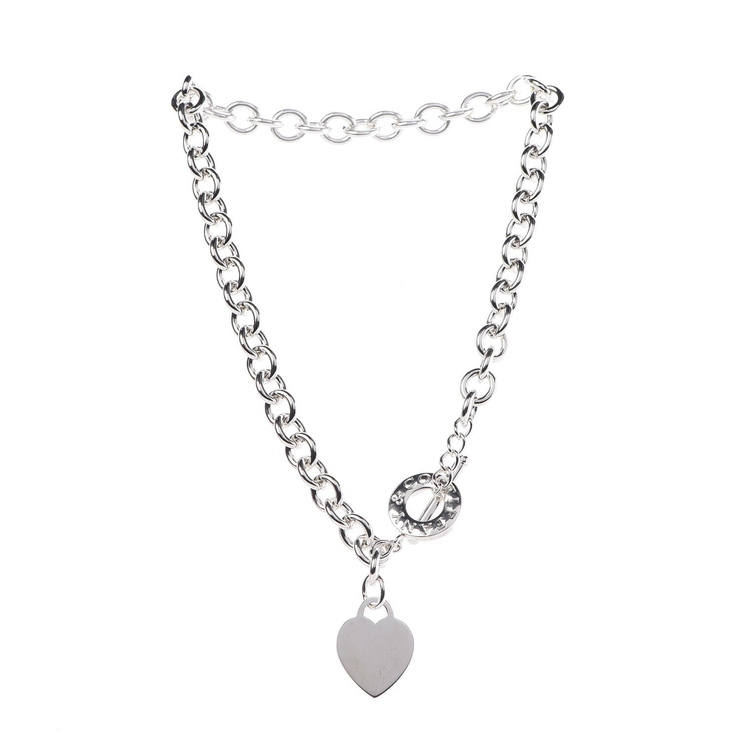 Tiffany Sterling Silver Heart Tag Toggle Necklace 3 of 7