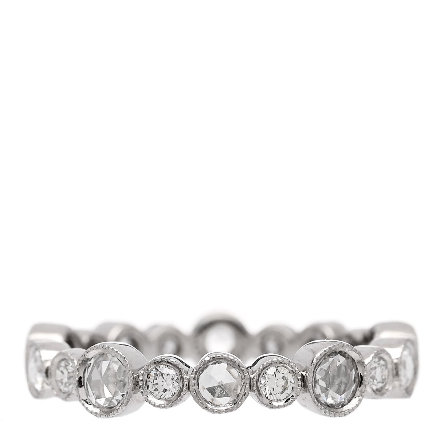 Platinum Diamond Narrow Cobblestone Band Ring 47 4