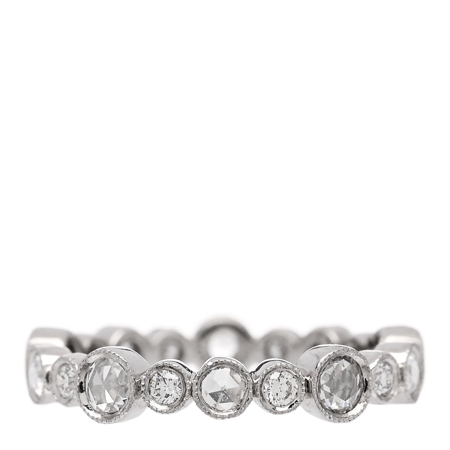 Tiffany Platinum Diamond Narrow Cobblestone Band Ring 47 4 1 of 5