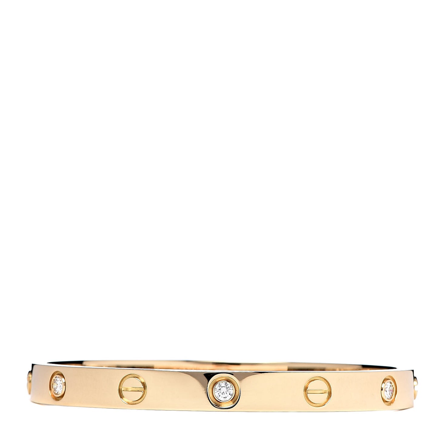 18K Yellow Gold 6 Diamond LOVE Bracelet 17
