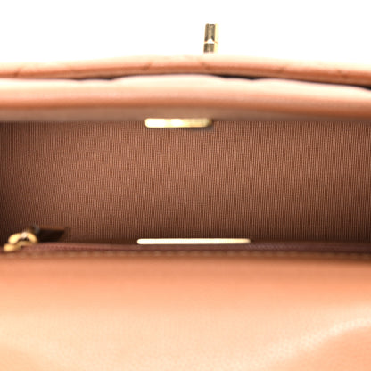 Chanel Caviar Quilted School Memory Top Handle Flap Brown 5 of 10