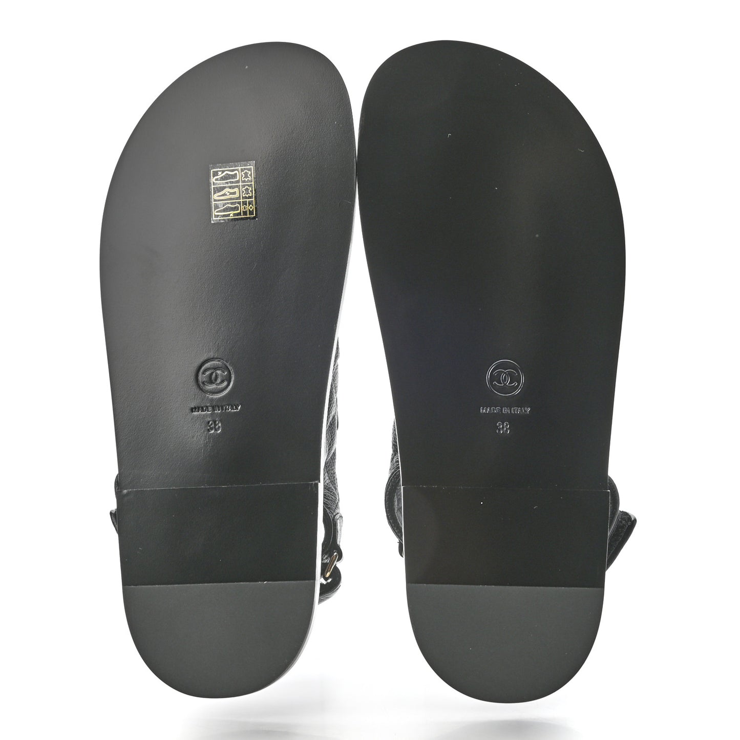 Grained Calfskin Velcro Dad Sandals 38 Black