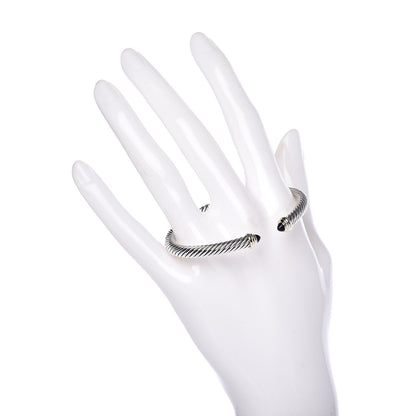 David Yurman Sterling Silver 14K Yellow Gold Black Onyx 5mm Cable Classics Petite Color Bracelet 2 of 4