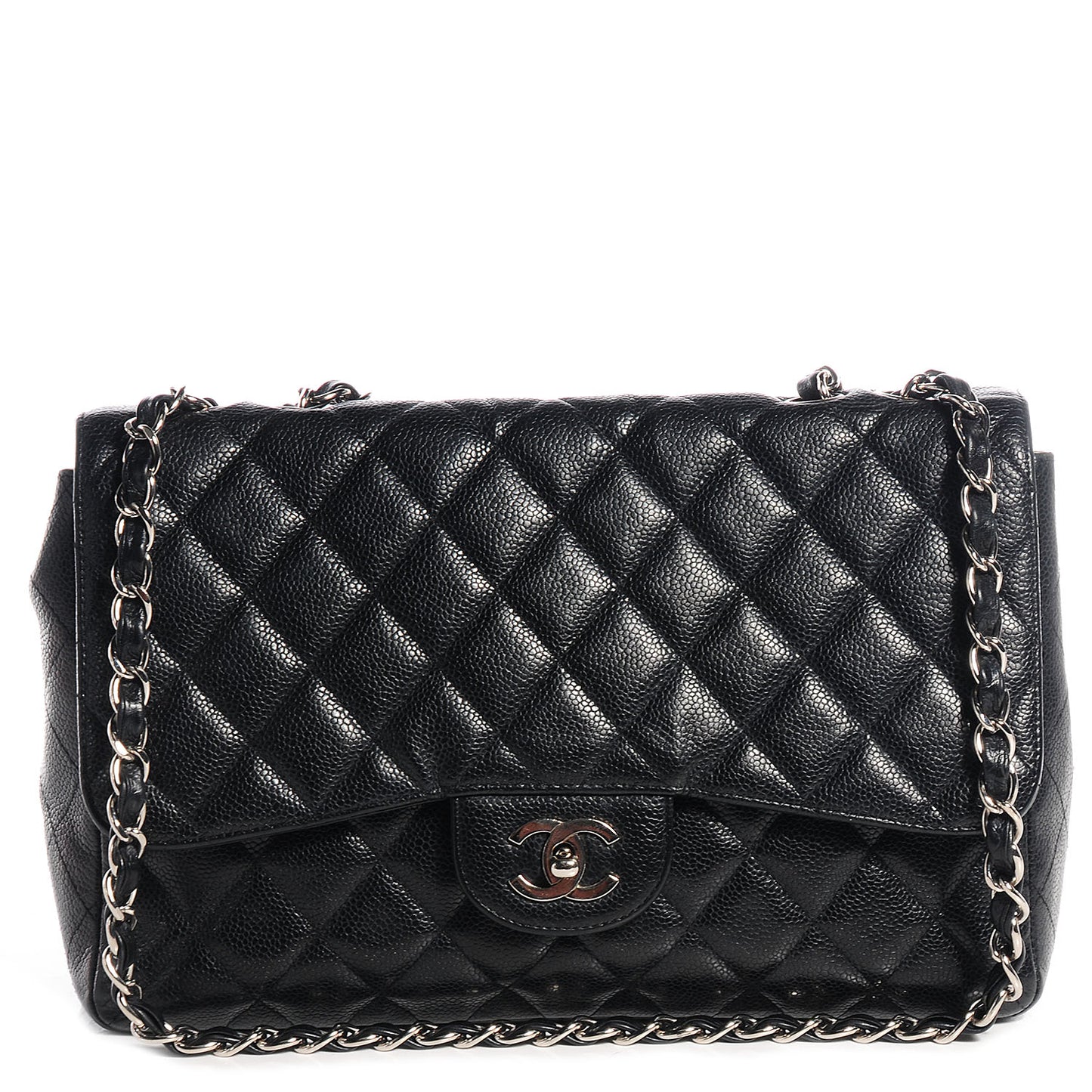 Caviar Jumbo Single Flap Black