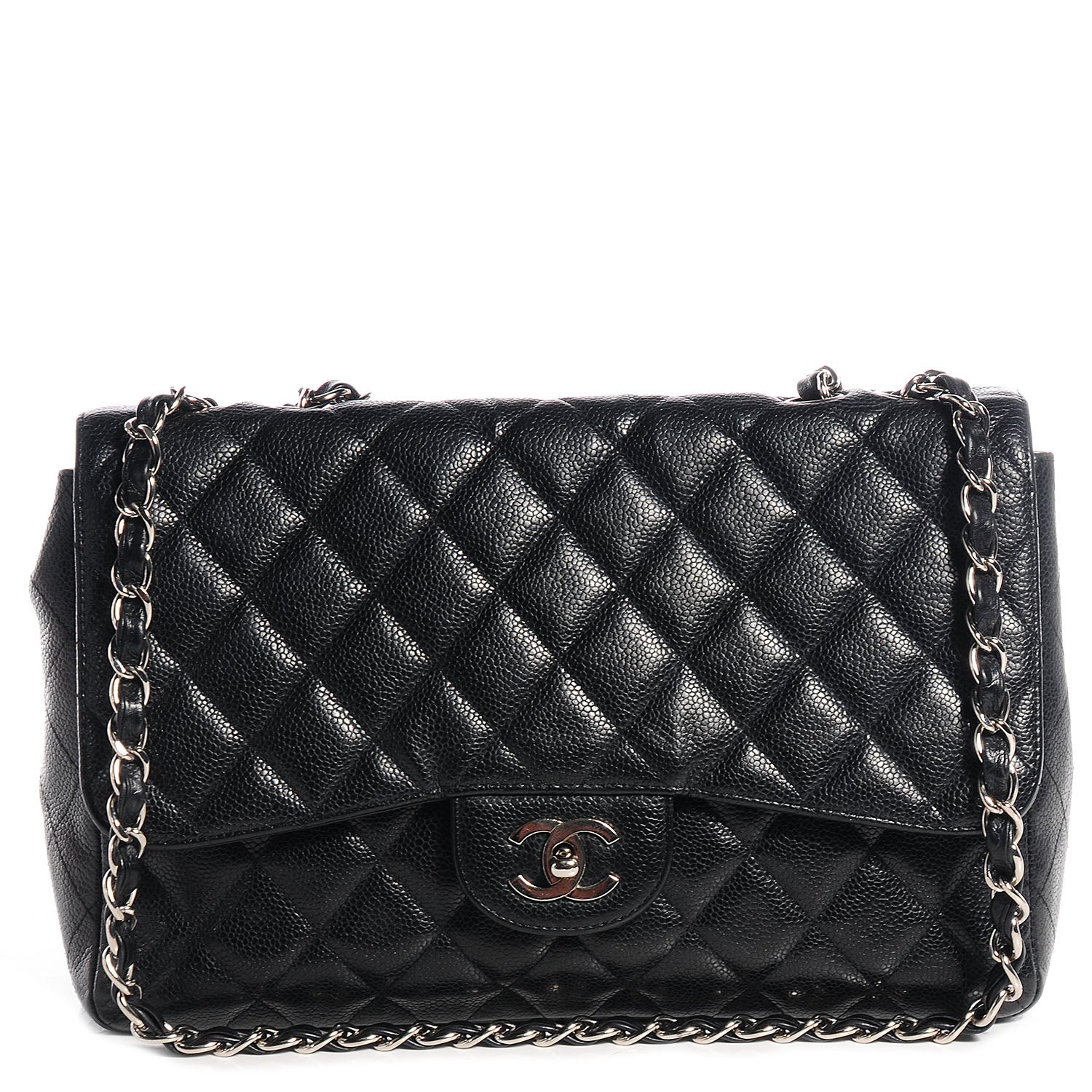Chanel Caviar Jumbo Single Flap Black 1 of 13