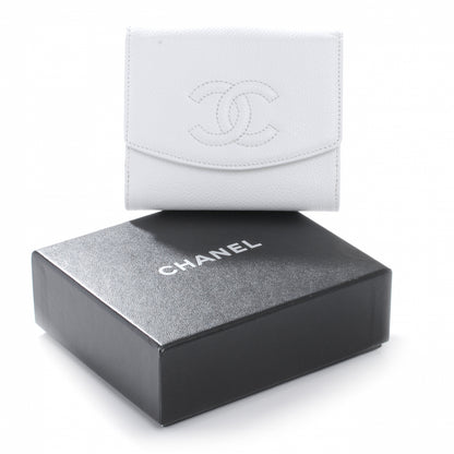 Chanel Caviar Compact Wallet White 2 of 8