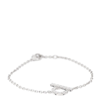 Hermes 18K White Gold Diamond Finesse Bracelet SH 1 of 6