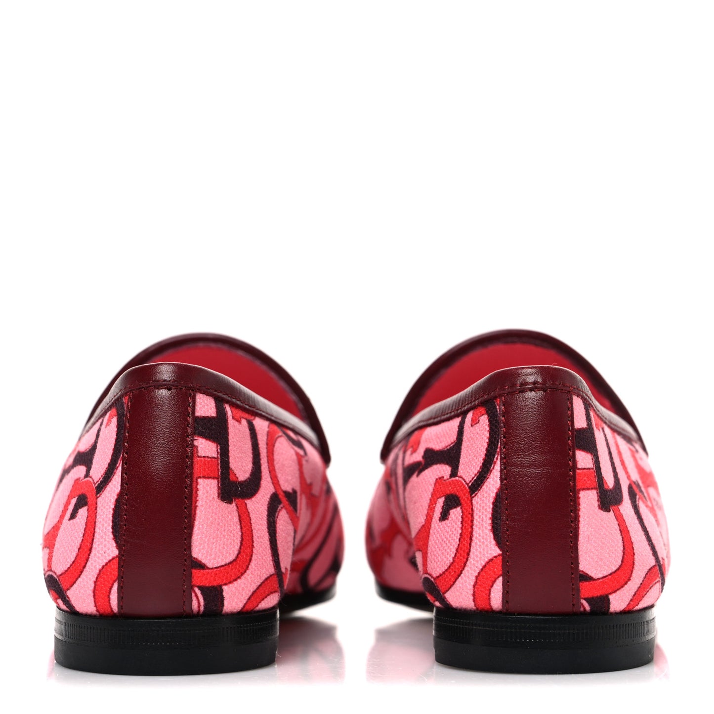 Betis Glamour Canvas Horsebit Print Womens Jordaan Loafers 35.5 Pink Rosso Ancora