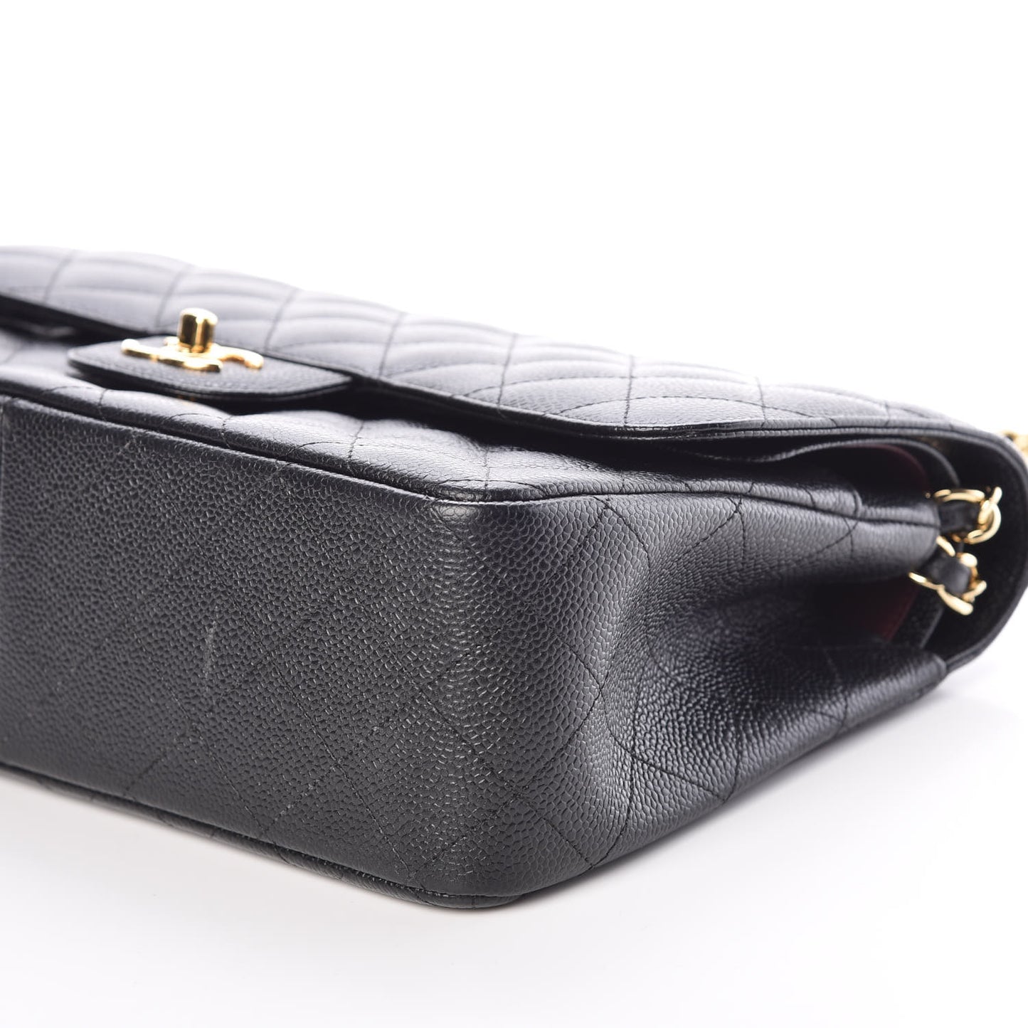 Caviar Quilted Jumbo Double Flap Black