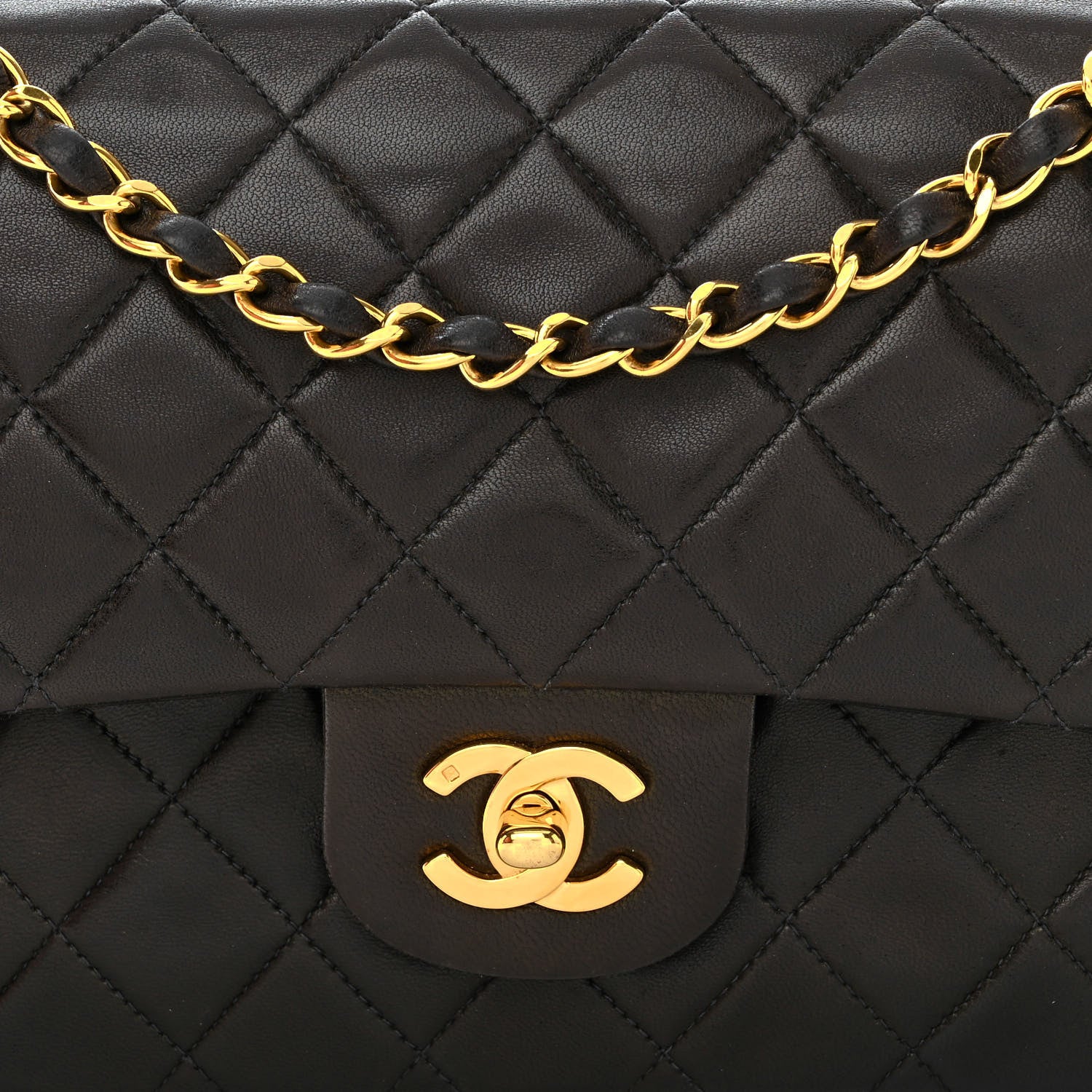 Chanel Lambskin Quilted Medium Double Flap Black 8 of 13