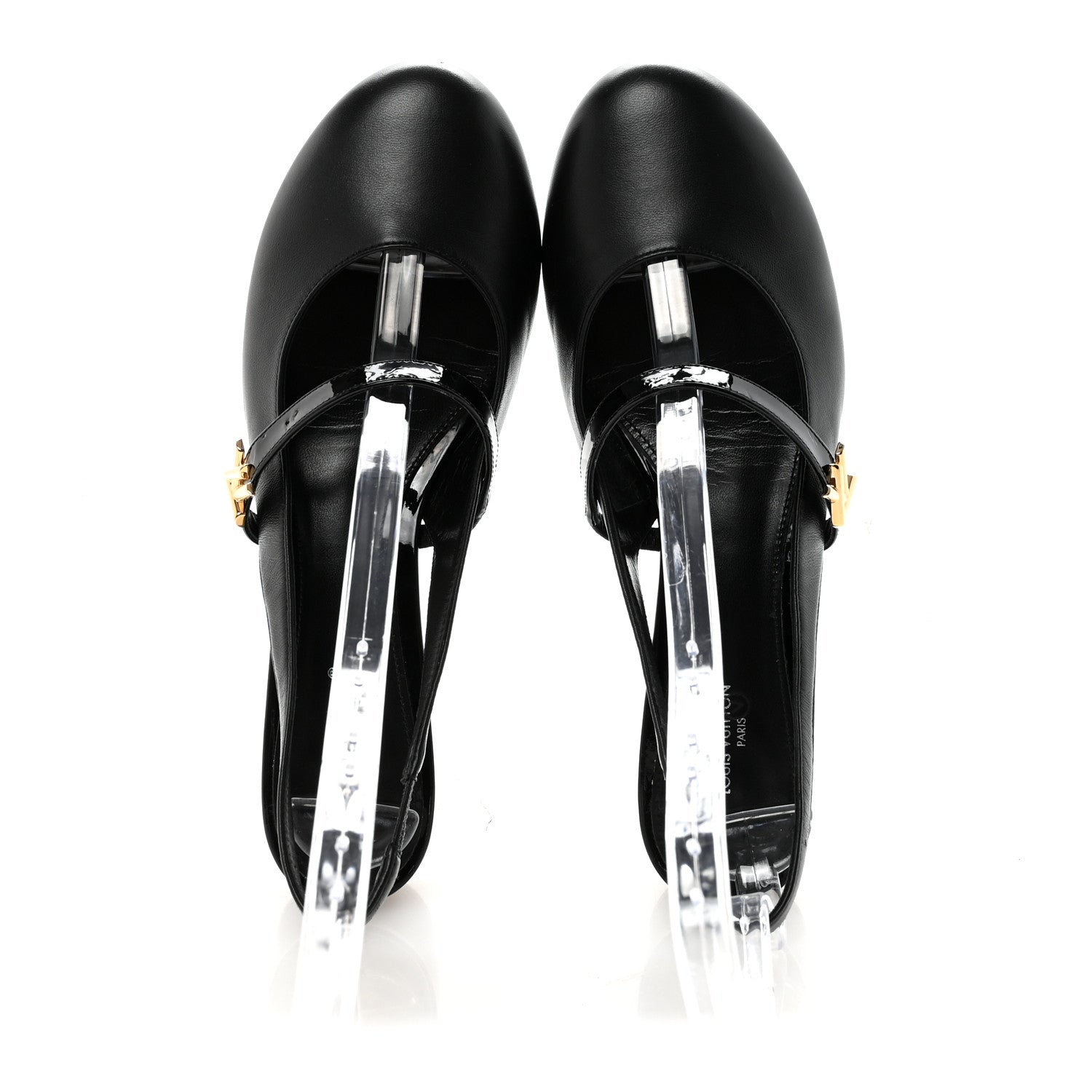 Louis Vuitton Lambskin Patent Romy Slingback Pumps 38 Black 2 of 9