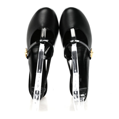 Louis Vuitton Lambskin Patent Romy Slingback Pumps 38 Black 2 of 9