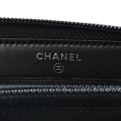 Chanel Lambskin Quilted Small Boy Zip Around Wallet Black 8 of 8