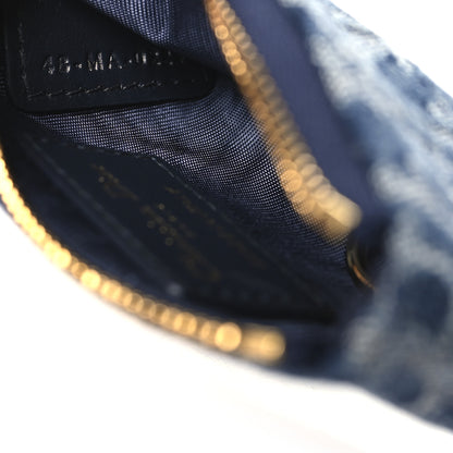Christian Dior Denim Jacquard Oblique DiorTravel Myrte Zipped Key Case Blue 7 of 8