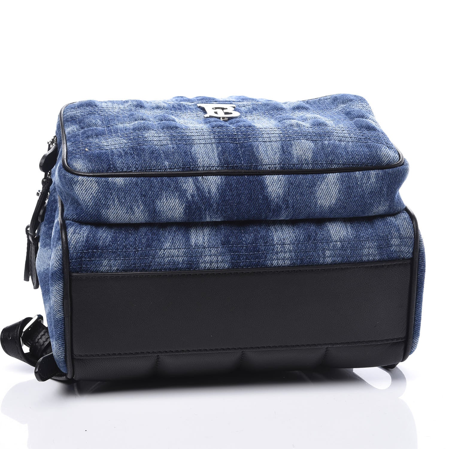 Burberry Denim Quilted Deer Print Backpack Blue 3 of 9