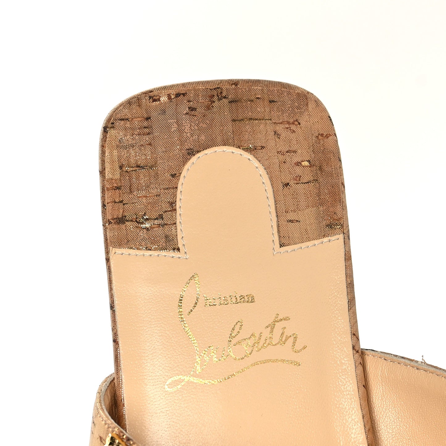 Liege Pepite Studded Myriadiam Flat Slide Sandals 38 Gold