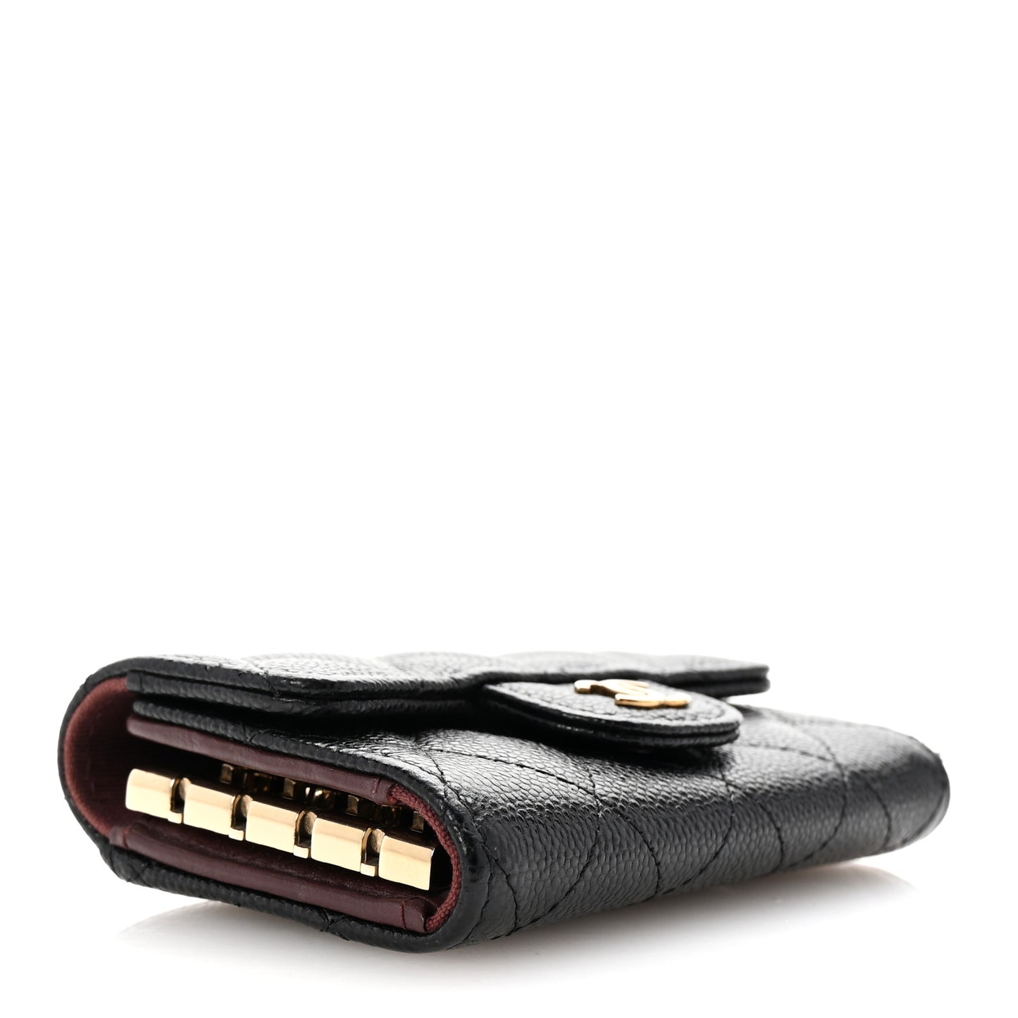 Caviar Quilted Classic 4 Key Holder Wallet Black