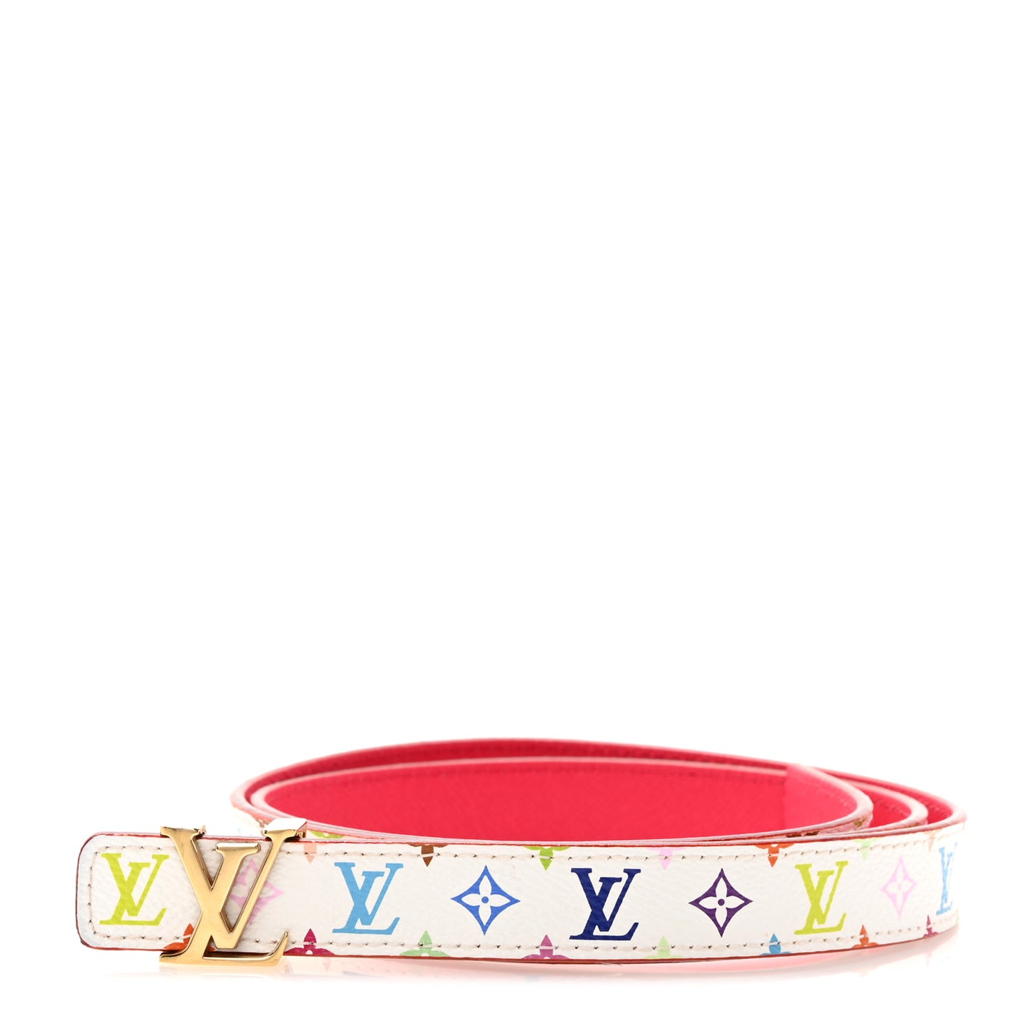 Monogram Multicolor LV Initiales Belt 85 34 White