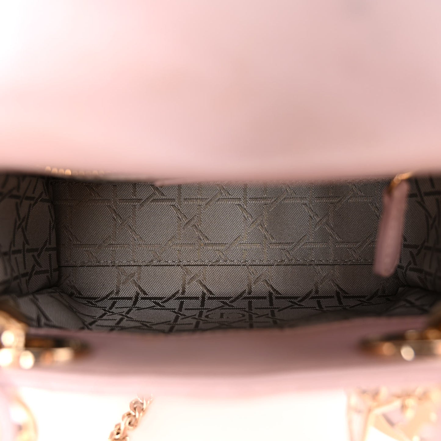 Metallic Lambskin Cannage Mini Lady Dior Lotus