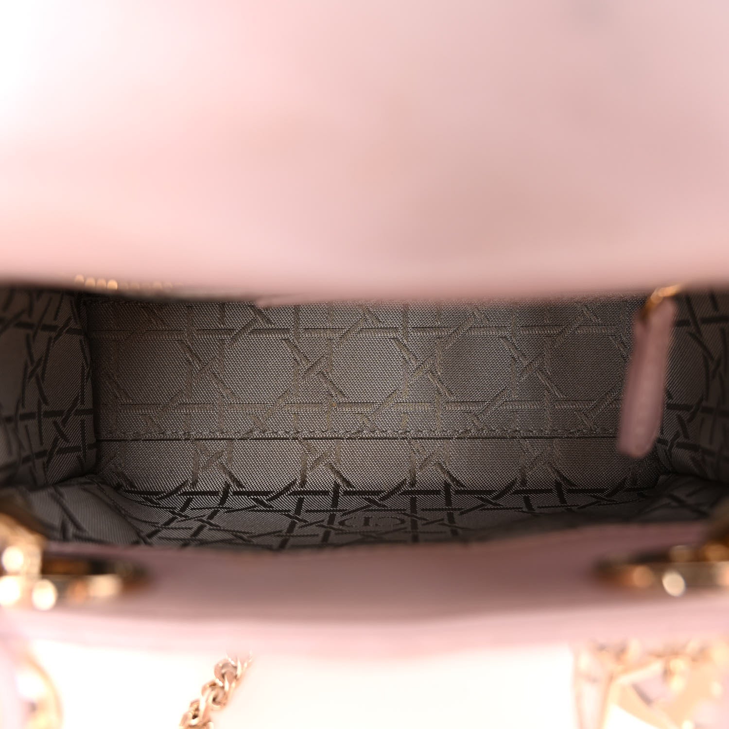 Christian Dior Metallic Lambskin Cannage Mini Lady Dior Lotus 5 of 10