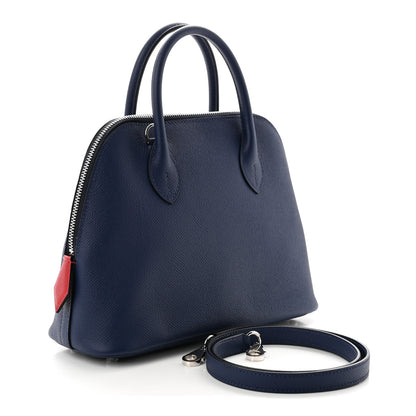 Hermes Epsom Tri-Color 1923 Bolide 25 Blue Saphir Blue Indigo Rouge Piment 3 of 11