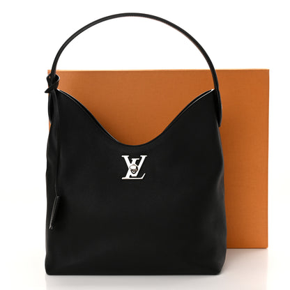 Louis Vuitton Calfskin Lockme Hobo Black 15 of 15