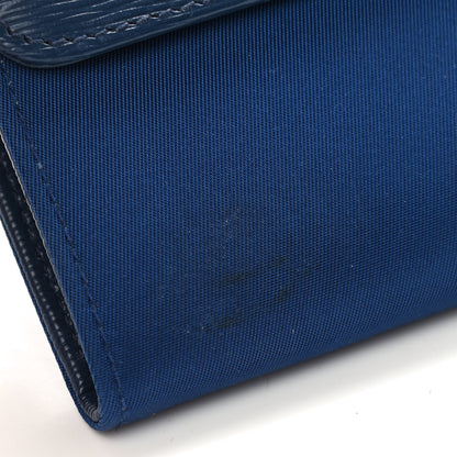 Prada Saffiano Canapa Chain Wallet Cobalto 7 of 9