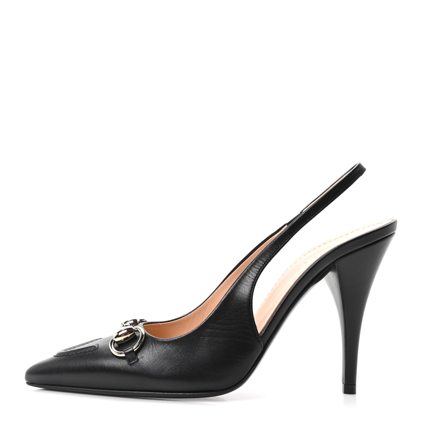 Malaga Kid Horsebit Erin 105mm Slingback Pumps 37.5 Black
