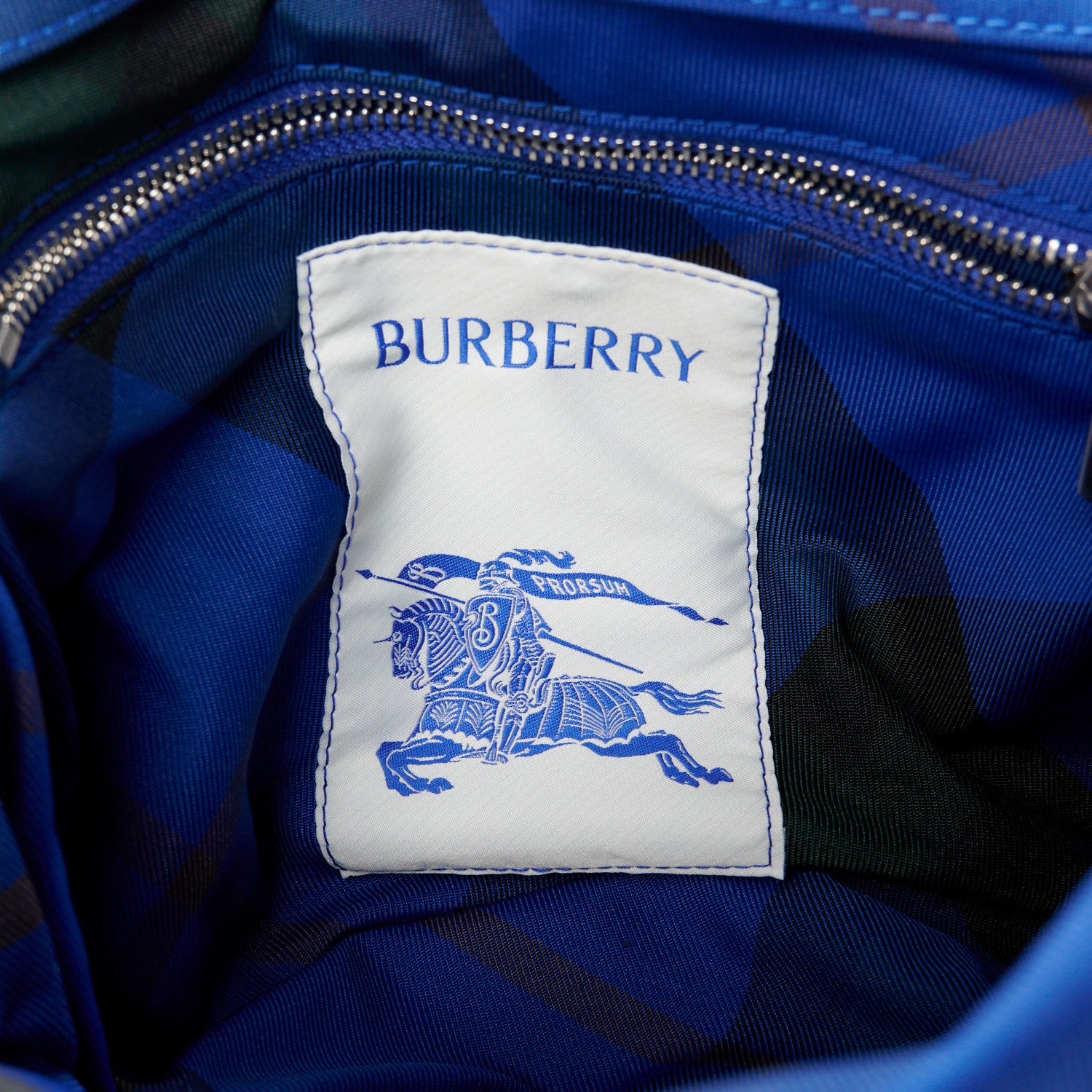 Burberry Nylon Pillow Check Knight Crossbody Blue 1629964