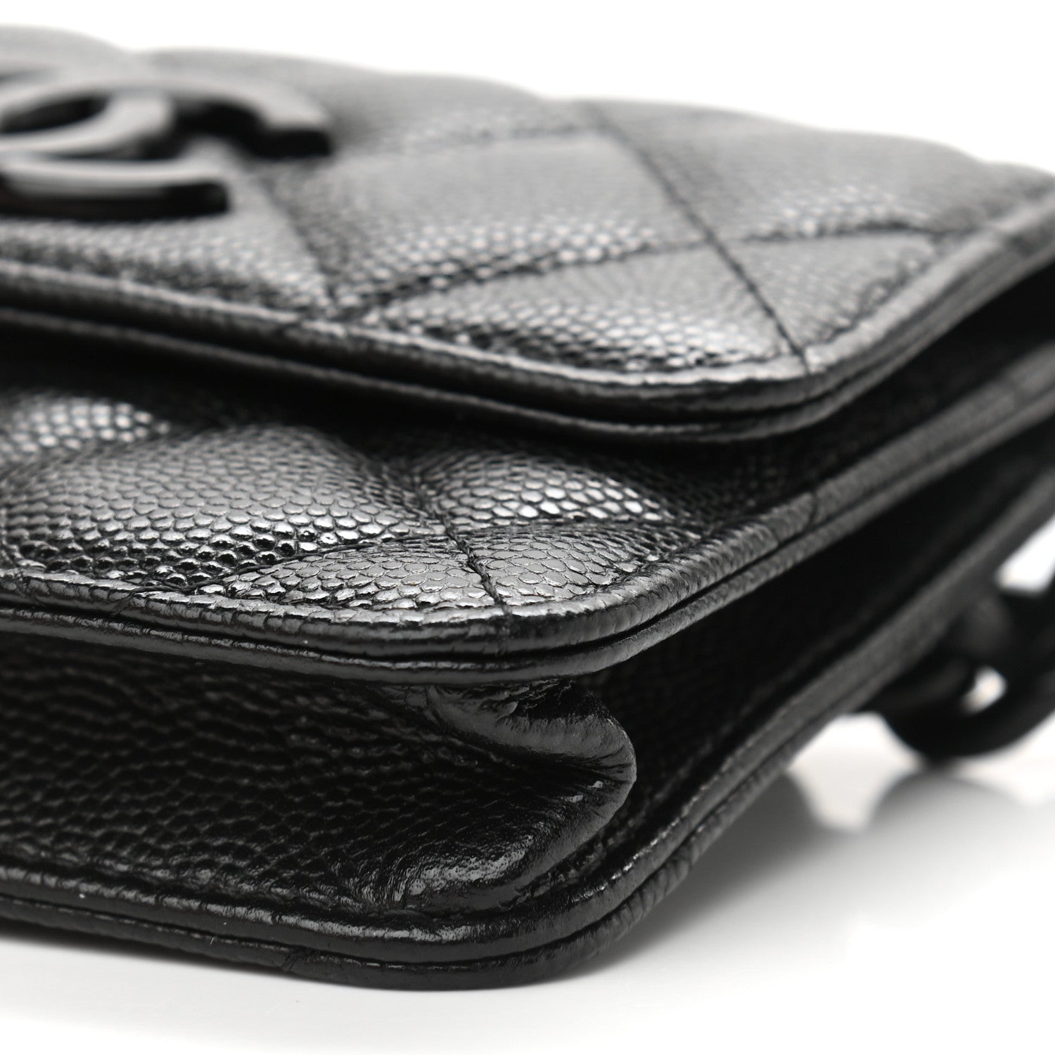 Chanel Caviar Quilted Incognito Belt Flap Card Holder Black 11 of 12