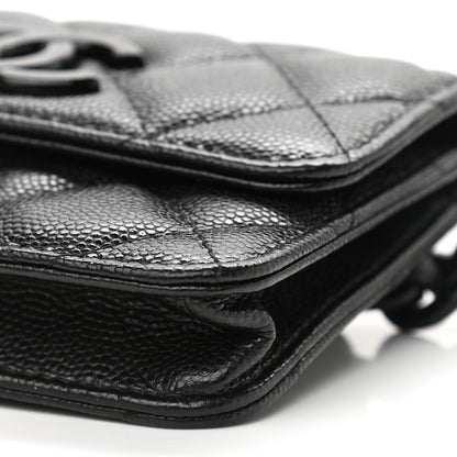 Chanel Caviar Quilted Incognito Belt Flap Card Holder Black 11 of 12