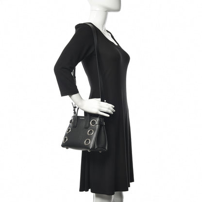 Burberry Grainy Calfskin House Check Grommet Baby Banner Tote Black 2 of 11