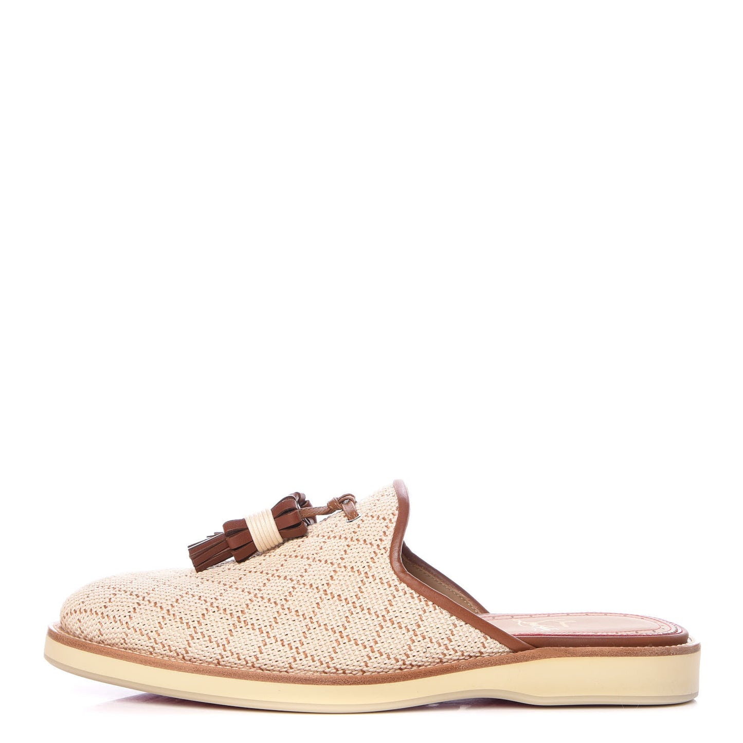Calf Nappa Paille Matelasse Mens Youseffo Flat 40 Beige Cuoio