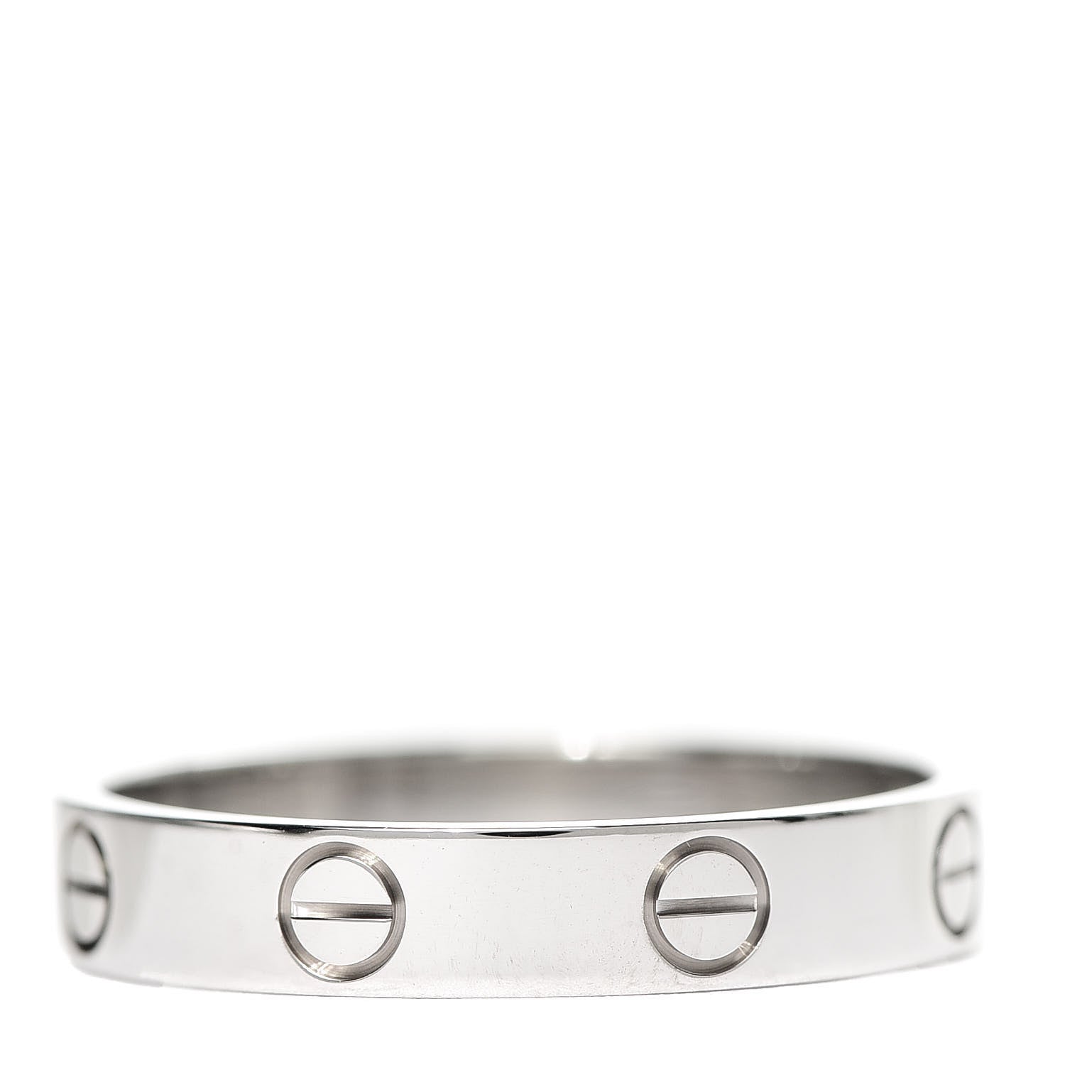 Cartier 18K White Gold 3.5mm LOVE Wedding Band Ring 56 7.5 3 of 5