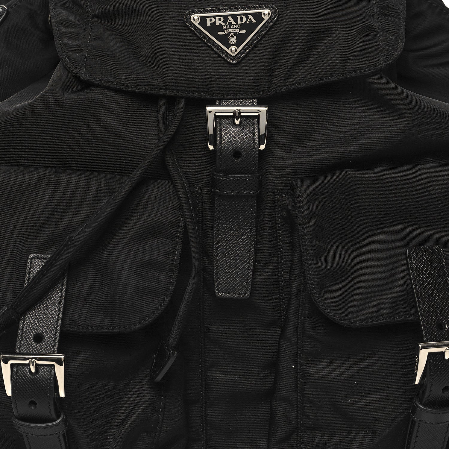 Prada Re-Nylon Tessuto Saffiano Medium Backpack Black 9 of 11
