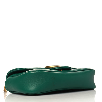 Gucci Calfskin Matelasse Super Mini GG Marmont Shoulder Bag Emerald Green 4 of 10
