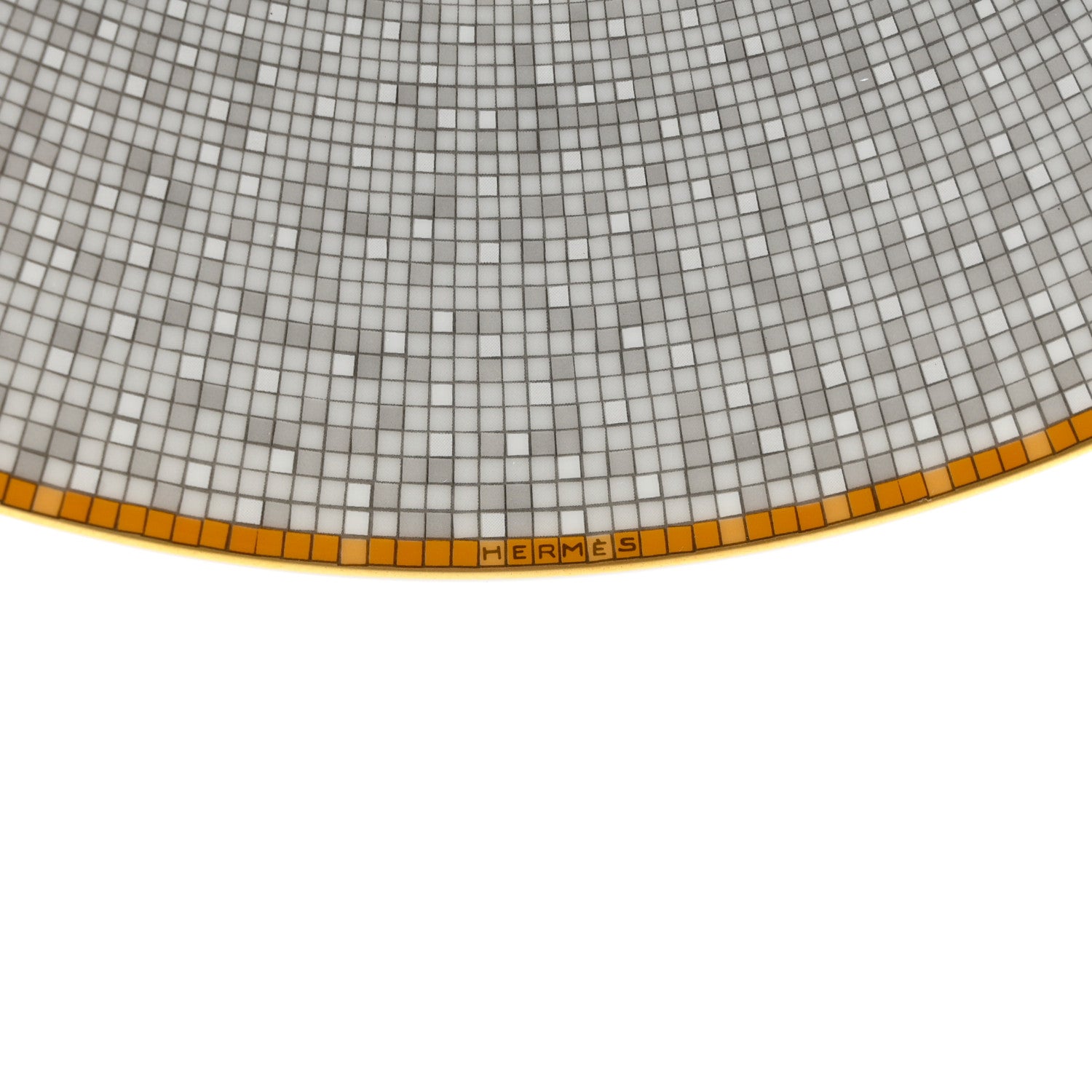 Hermes Porcelain Mosaique Au 24 Platine Presentation Plate Set of 2 Gold 3 of 10