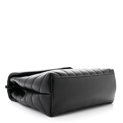 Saint Laurent Calfskin Y Quilted Monogram Monochrome Small Loulou Chain Satchel Black 4 of 10