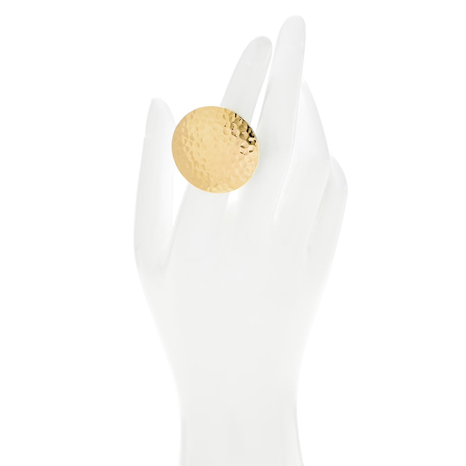John Hardy Sterling Silver 18K Yellow Gold Palu Hammered Circle Ring 51 5.75 2 of 5