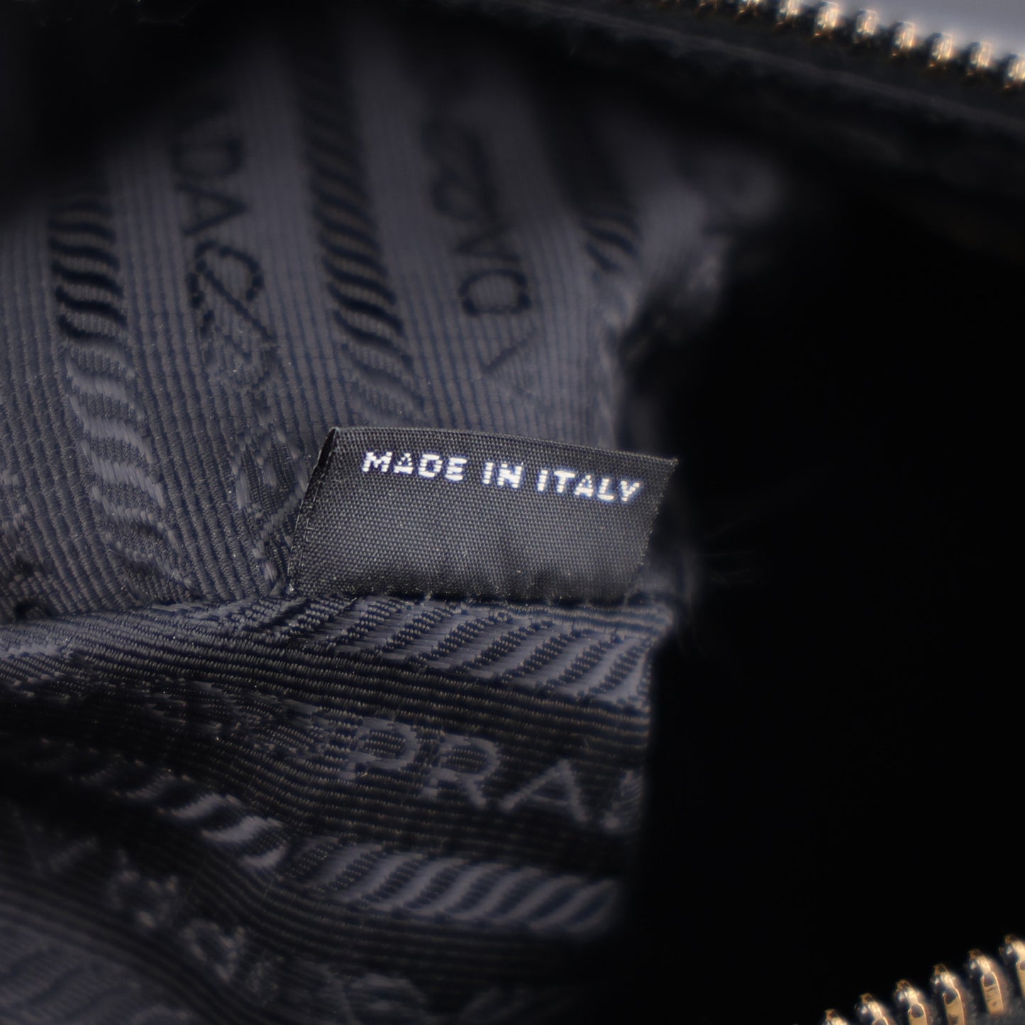 Re-Nylon Saffiano Pocket Zippered Shoulder Bag Black