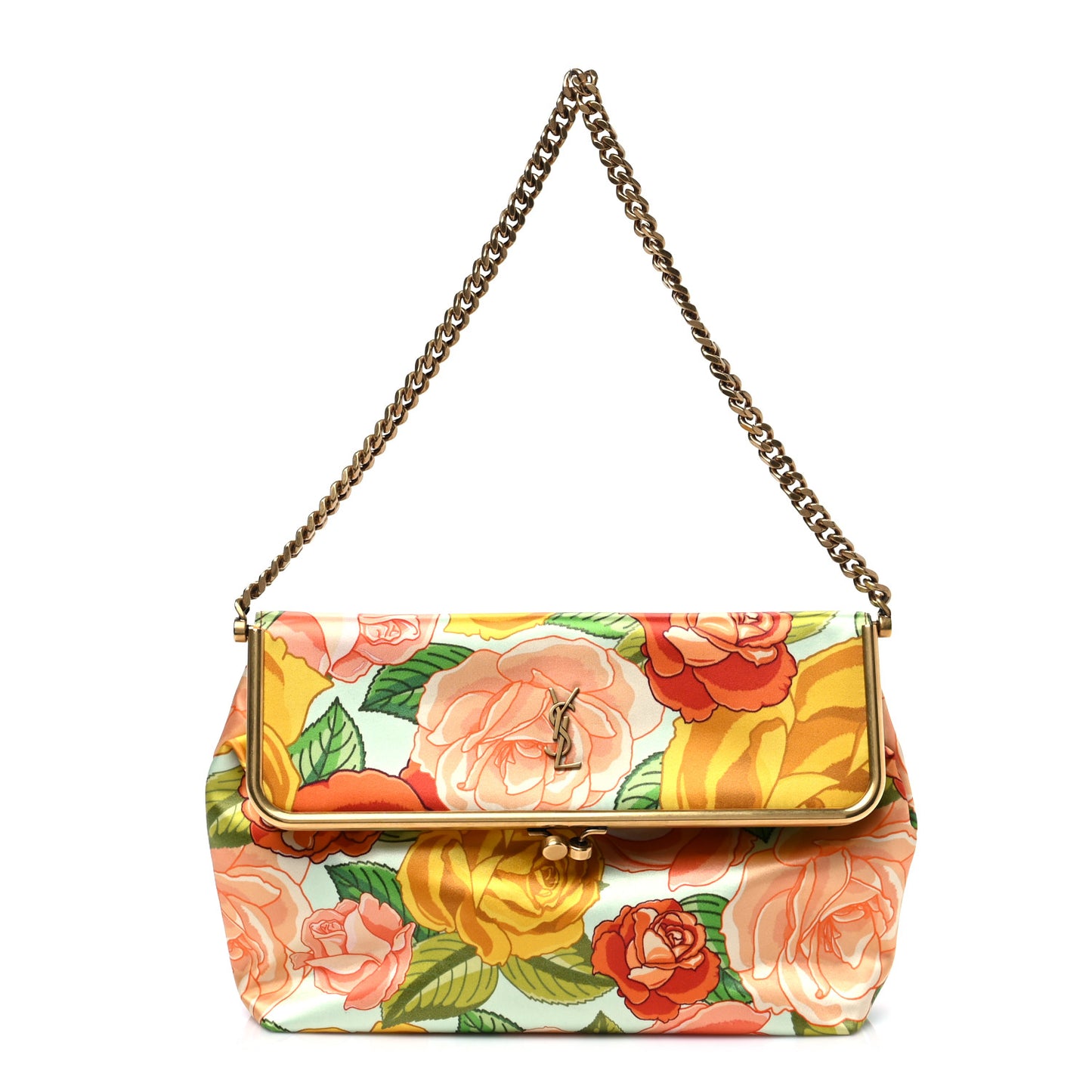 Silk Floral Print Monogram Medium Sac Charniere Fanny Multicolor