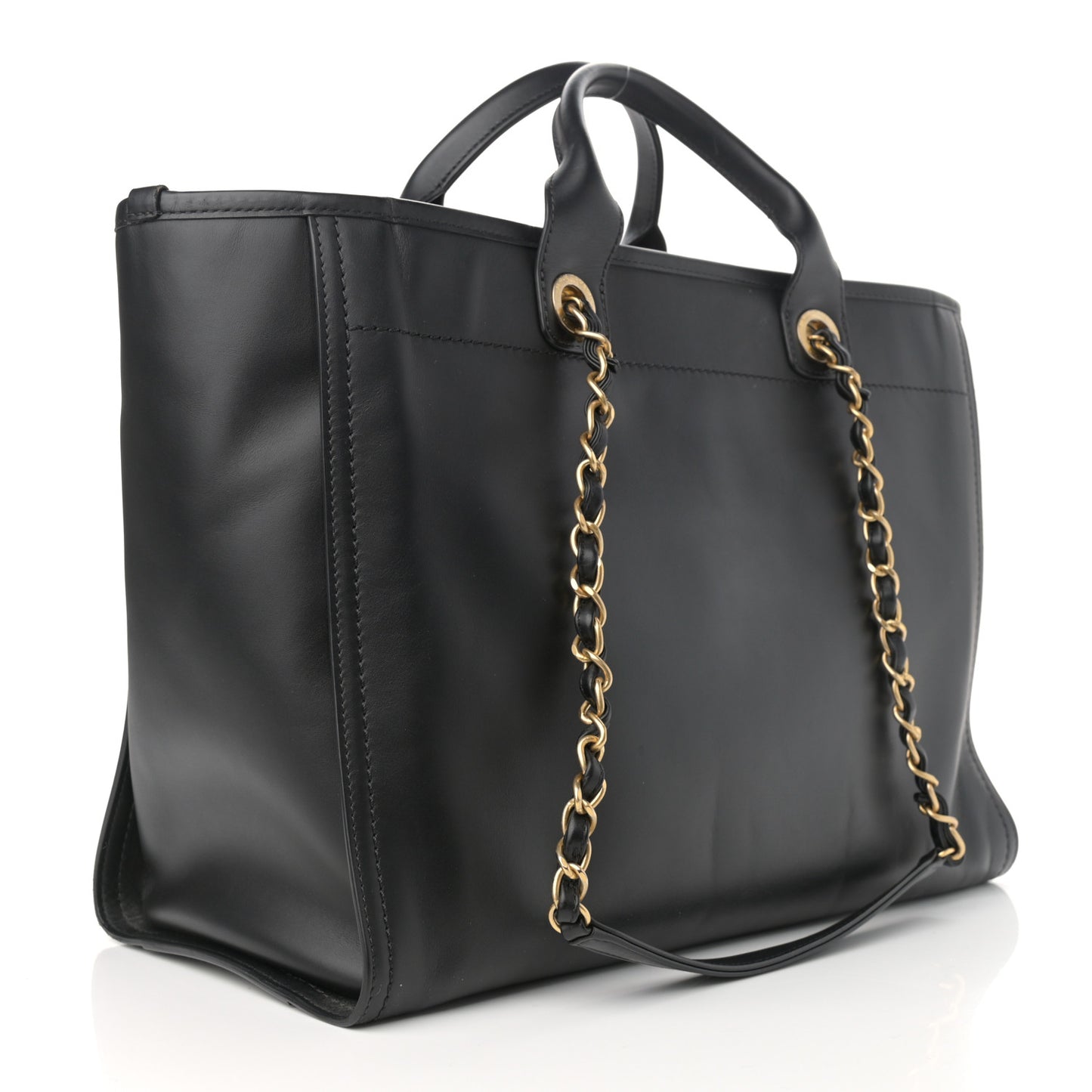 Calfskin Medium Deauville Tote Black