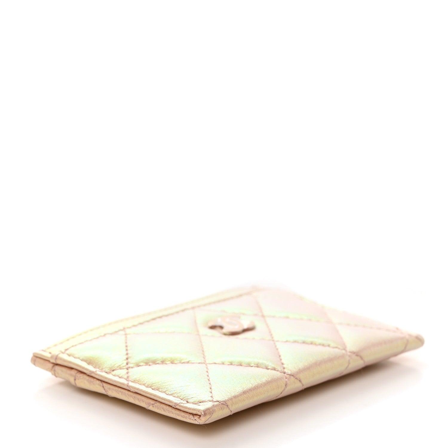 Chanel Iridescent Calfskin Quilted Card Holder Pink 4 of 9