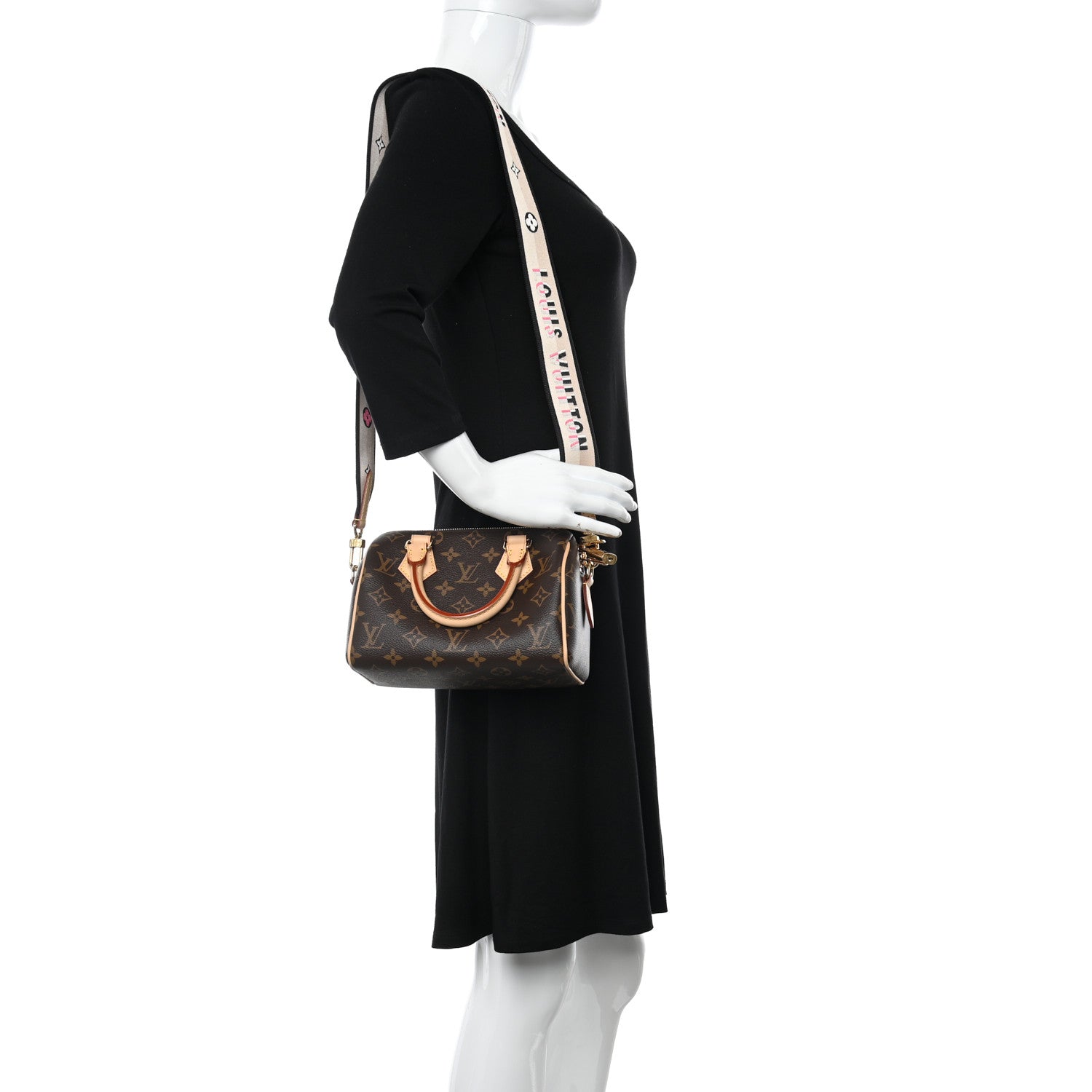 Louis Vuitton Monogram Speedy Bandouliere 20 Black 2 of 10