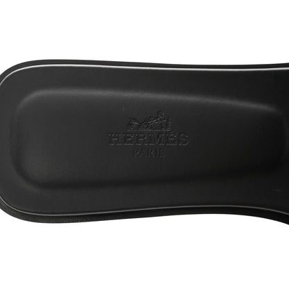 Hermes Box Calfskin Oran Sandals 38 Black 7 of 12