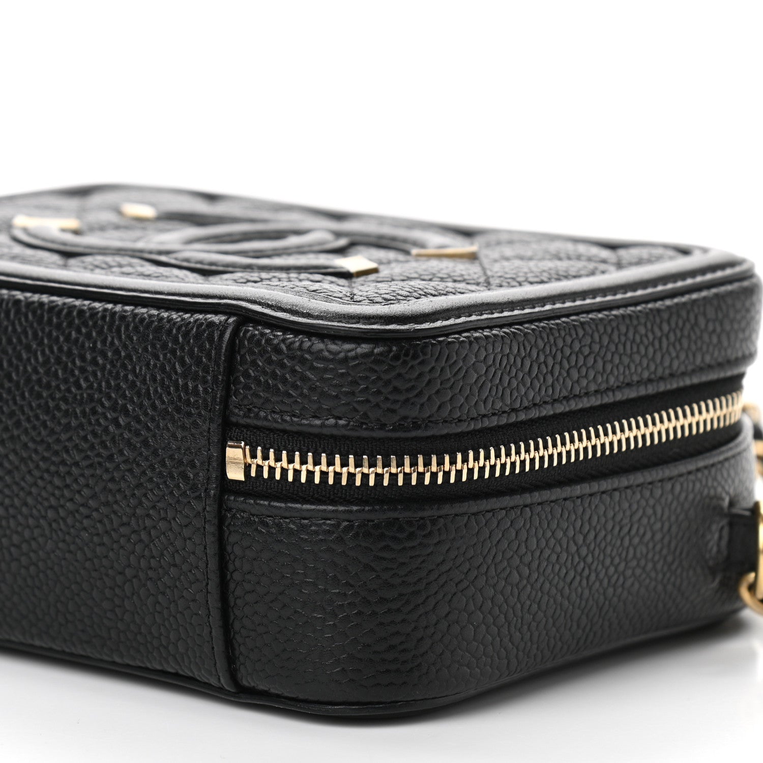 Chanel Caviar Quilted CC Filigree Vanity Clutch With Chain Black 10 of 11