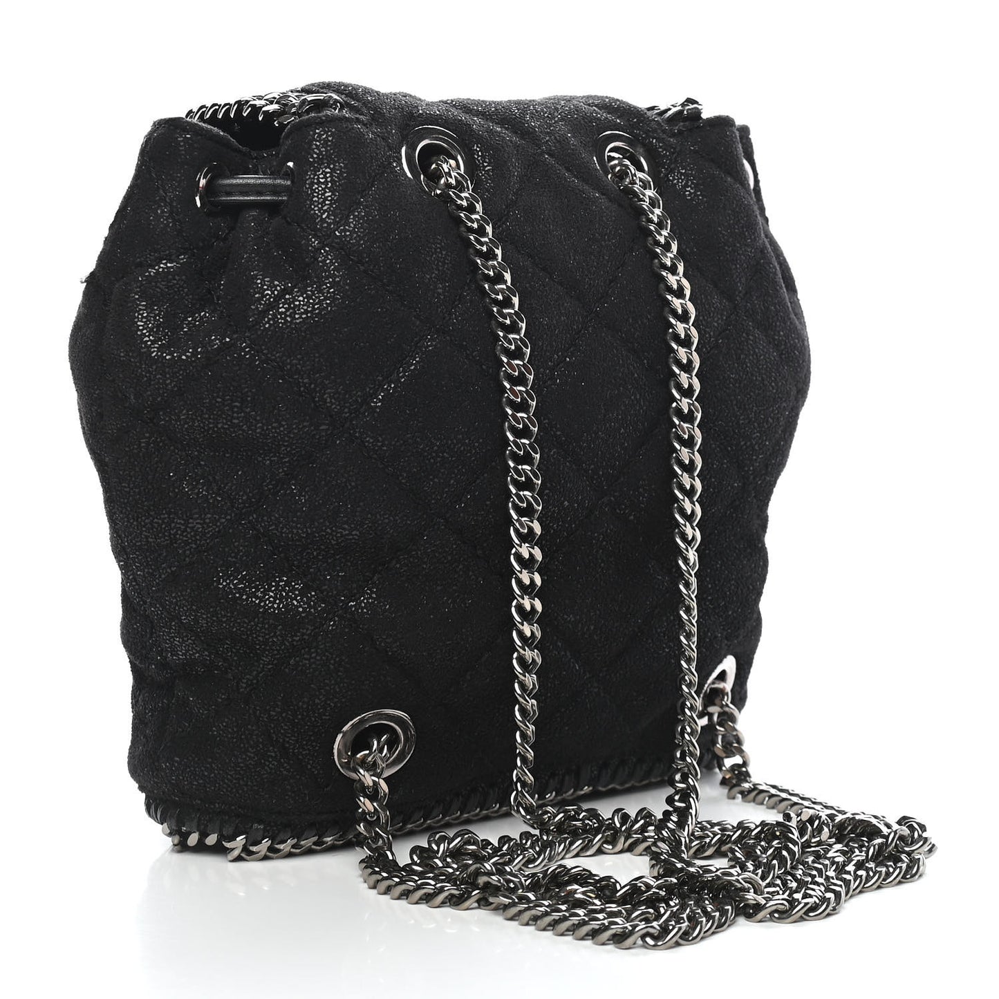 Shaggy Deer Quilted Mini Falabella Backpack Black